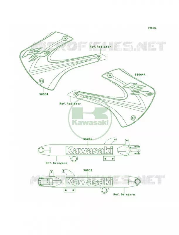 DecalsA2 Kawasaki MOTOS 85 2004 KX85  KX85-A4