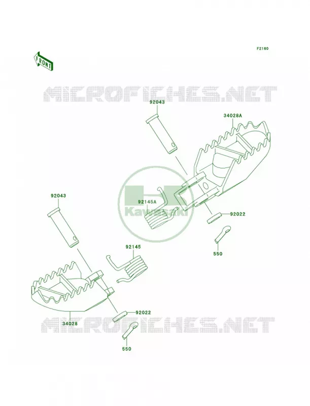 Footrests Kawasaki MOTOS 100 2003 KX100  KX100-D3