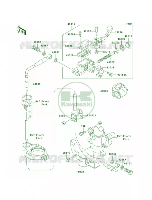 Front Master Cylinder Kawasaki MOTOS 100 2003 KX100  KX100-D3