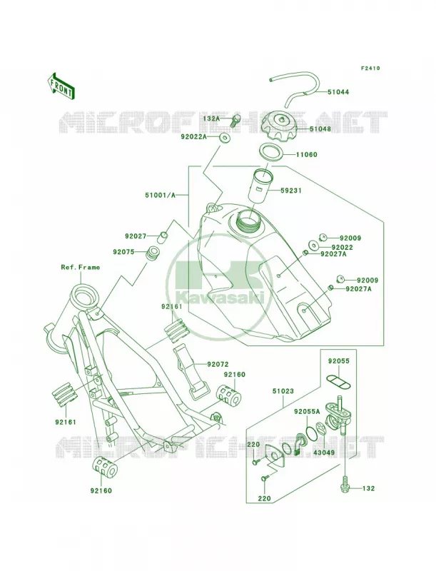 Fuel Tank Kawasaki MOTOS 100 2003 KX100  KX100-D3