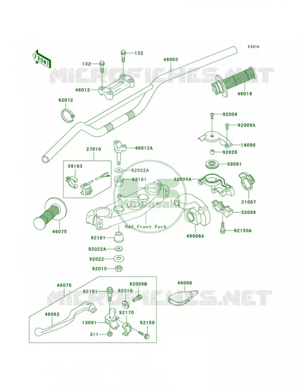 Handlebar Kawasaki MOTOS 250 2003 KX250  KX250-M1