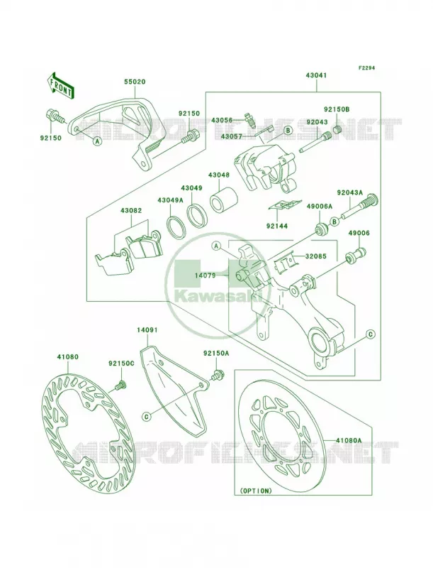 Rear Brake Kawasaki MOTOS 250 2003 KX250  KX250-M1