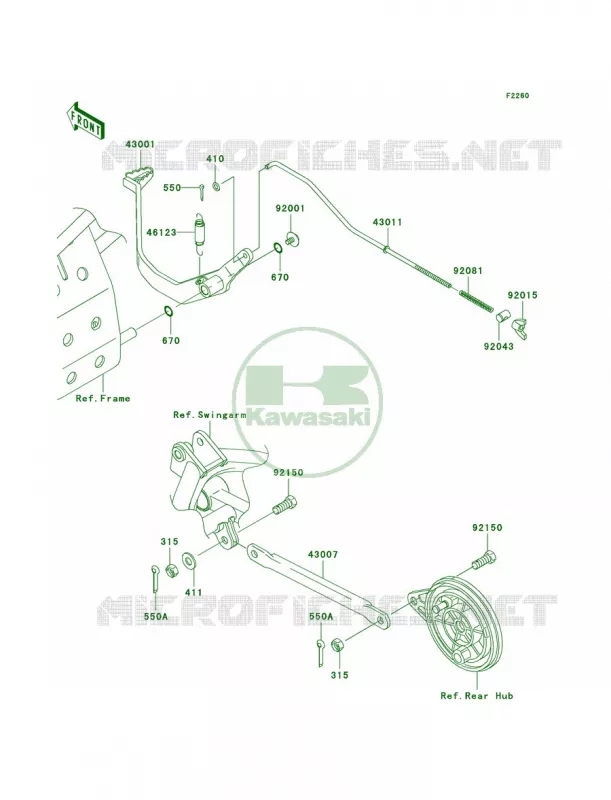 Brake Pedal Kawasaki MOTOS 110 2009 KLX110  KLX110A9F