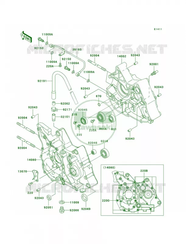 Crankcase Kawasaki MOTOS 110 2009 KLX110  KLX110A9F