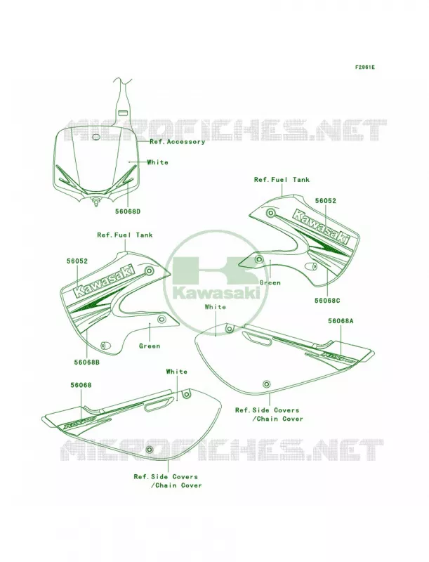 DecalsGreenA9F Kawasaki MOTOS 110 2009 KLX110  KLX110A9F