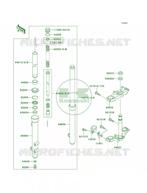 Front Fork Kawasaki MOTOS 65 2003 KX65  KX65-A4