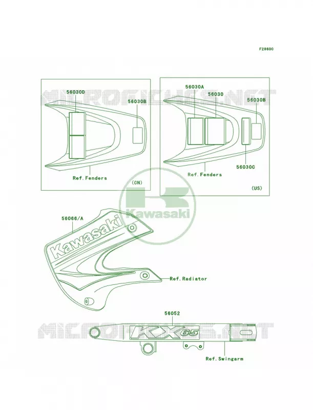 LabelsKX65-A4 Kawasaki MOTOS 65 2003 KX65  KX65-A4