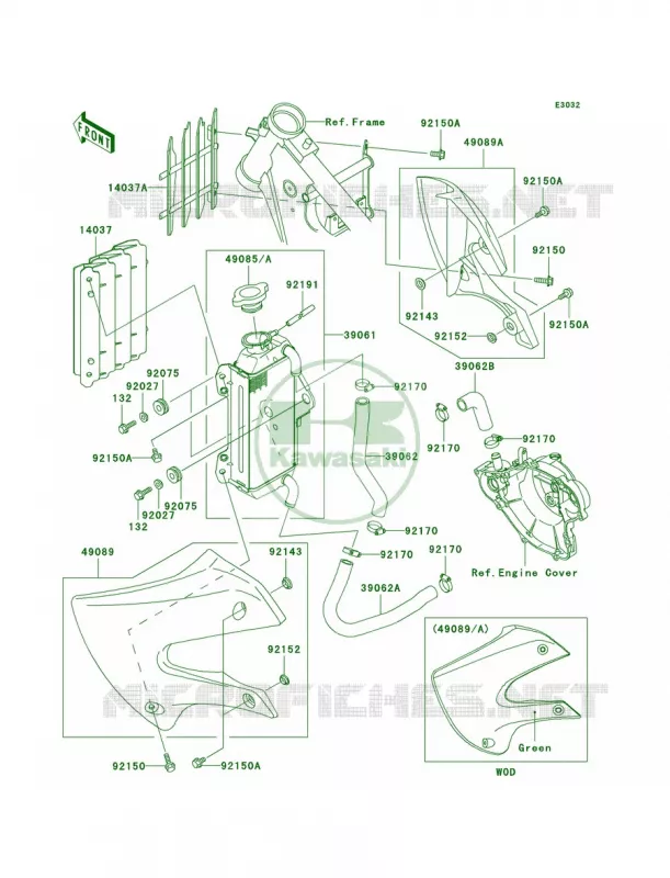 Radiator Kawasaki MOTOS 65 2003 KX65  KX65-A4