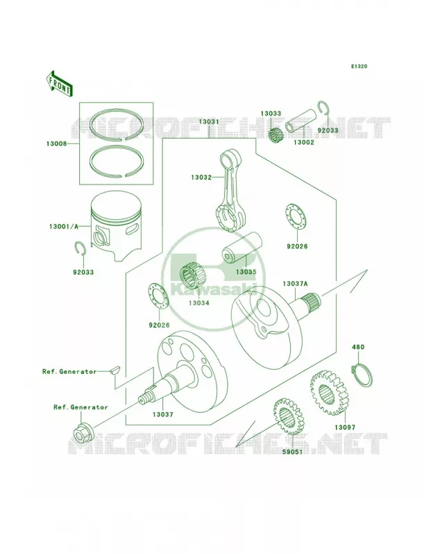 CrankshaftPistons Kawasaki MOTOS 85 2003 KX85  KX85-A3