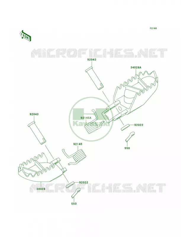 Footrests Kawasaki MOTOS 85 2003 KX85  KX85-A3