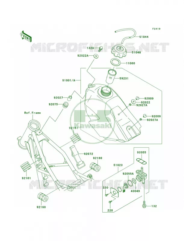 Fuel Tank Kawasaki MOTOS 85 2003 KX85  KX85-A3