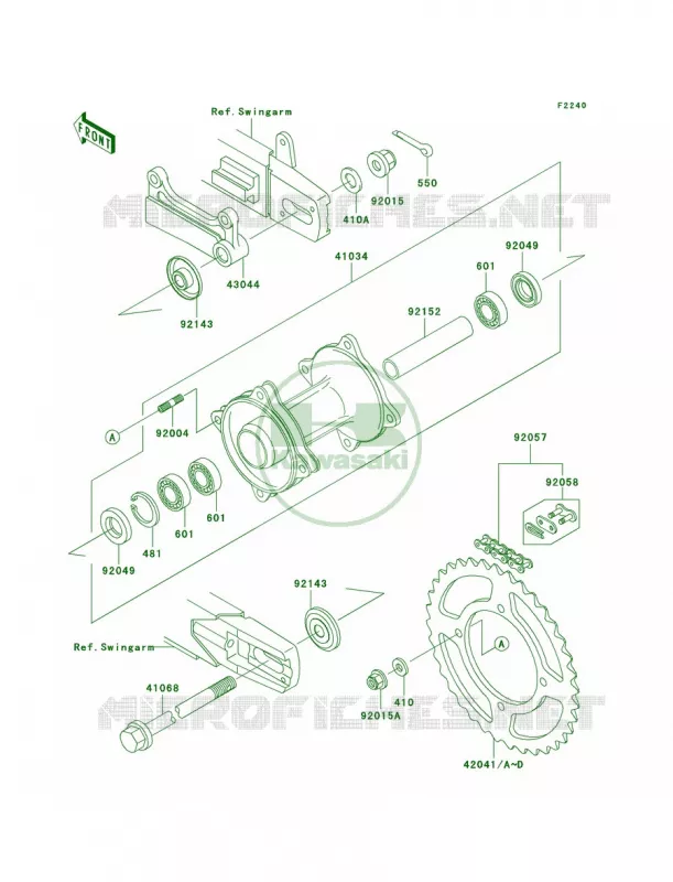 Rear Hub Kawasaki MOTOS 85 2003 KX85  KX85-A3