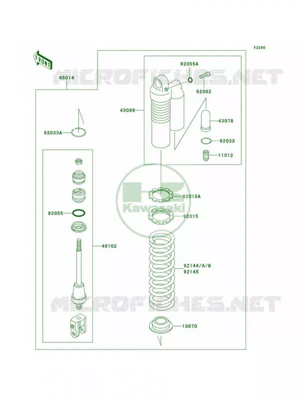 Shock Absorbers Kawasaki MOTOS 85 2003 KX85  KX85-A3