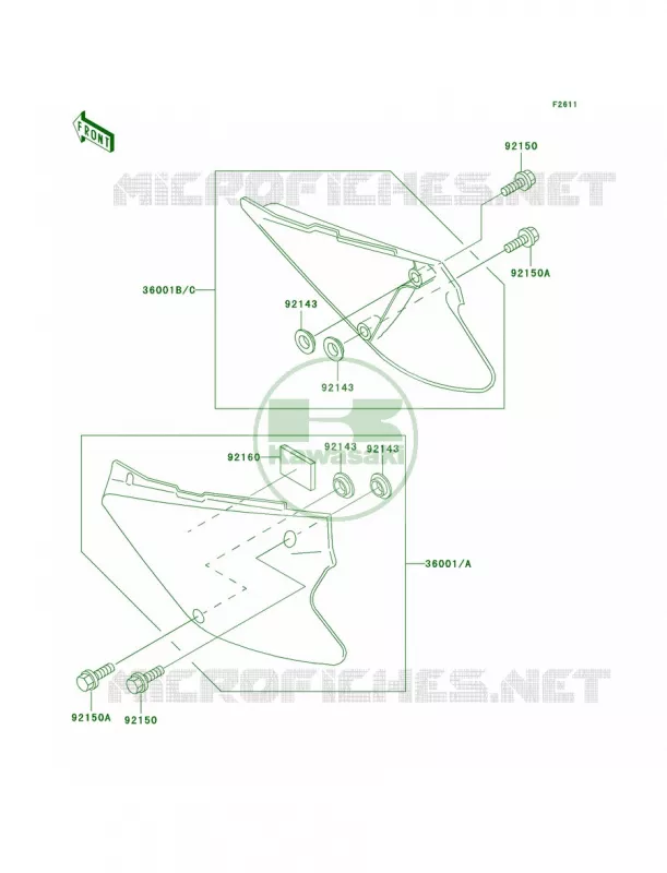 Side Covers Kawasaki MOTOS 85 2003 KX85  KX85-A3