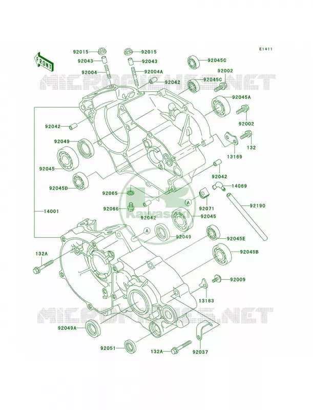 Crankcase Kawasaki MOTOS 100 2002 KX100  KX100-D2