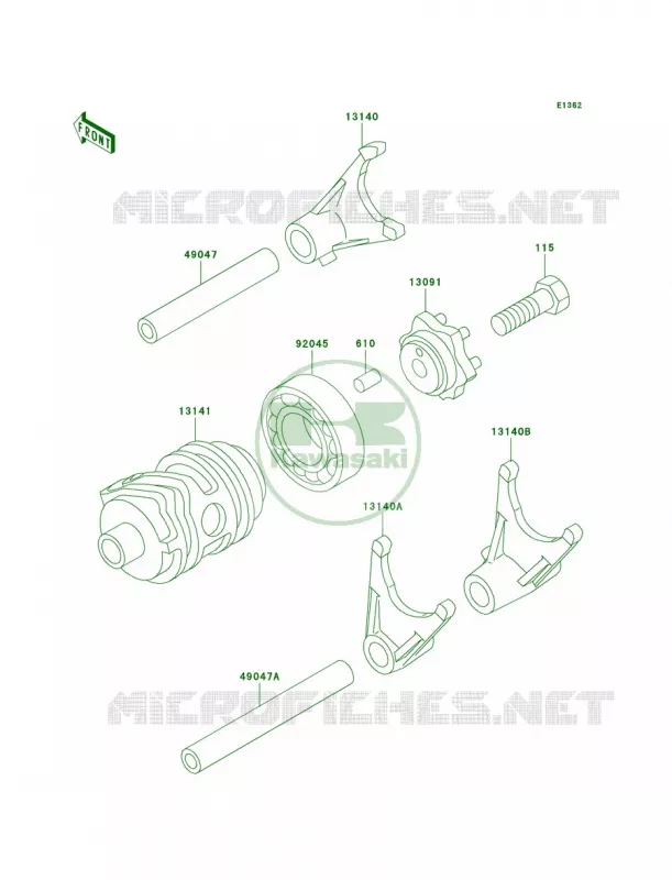 Gear Change DrumShift Forks Kawasaki MOTOS 100 2002 KX100  KX100-D2