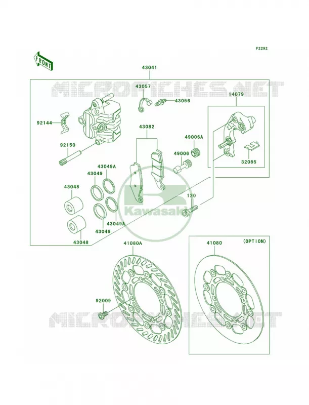 Front Brake Kawasaki MOTOS 250 2002 KX250  KX250-L4