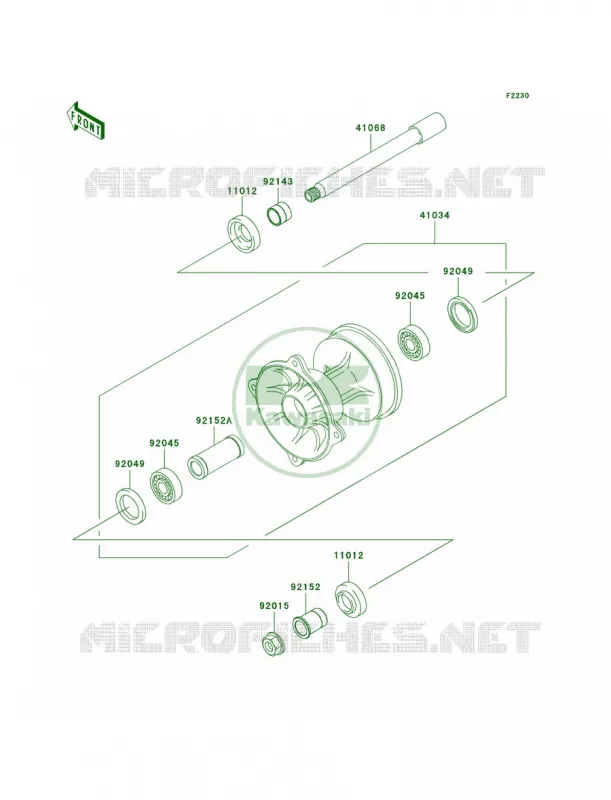 Front Hub Kawasaki MOTOS 250 2002 KX250  KX250-L4