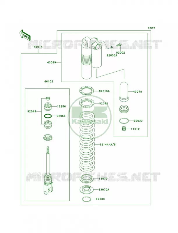 Shock Absorbers Kawasaki MOTOS 250 2002 KX250  KX250-L4