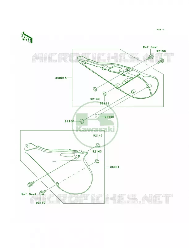 Side Covers Kawasaki MOTOS 250 2002 KX250  KX250-L4