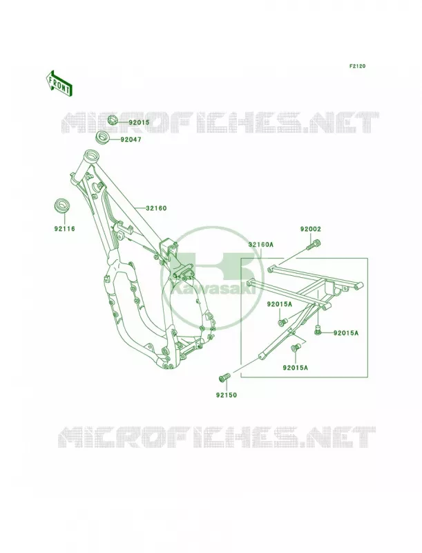Frame Kawasaki MOTOS 500 2002 KX500  KX500-E14