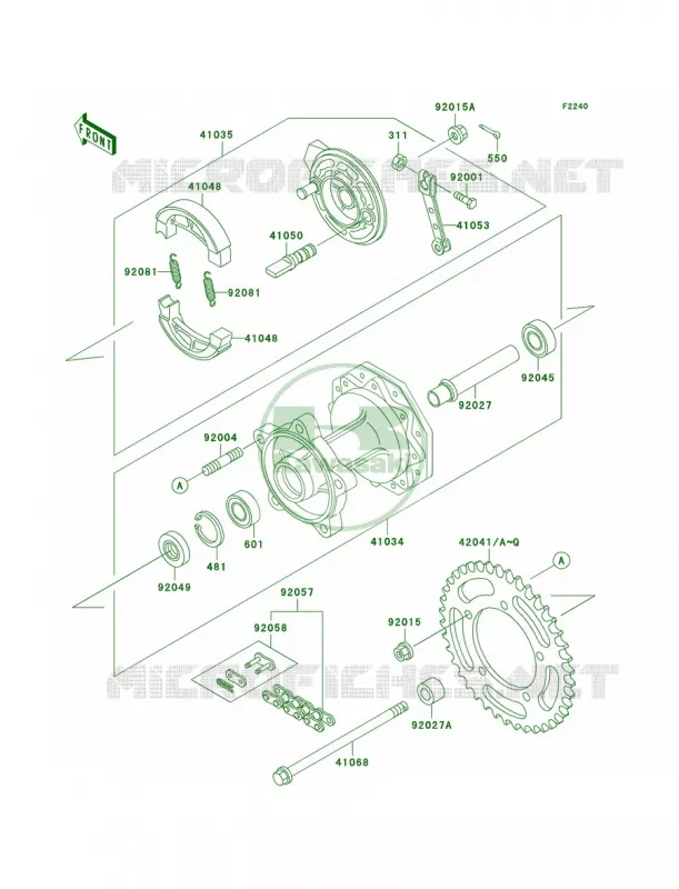 Rear Hub Kawasaki MOTOS 60 2002 KX60  KX60-B18