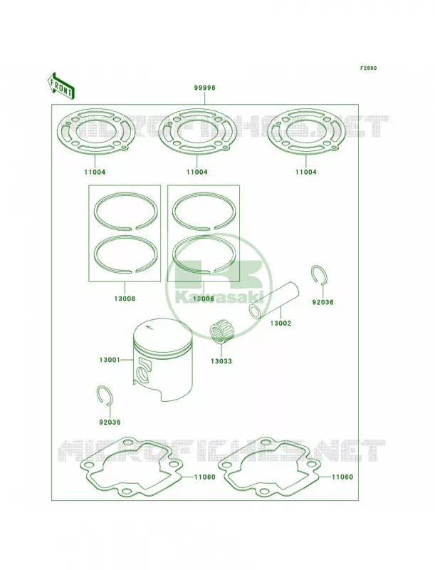 Optional PartsTop End Kit Kawasaki MOTOS 65 2002 KX65  KX65-A3
