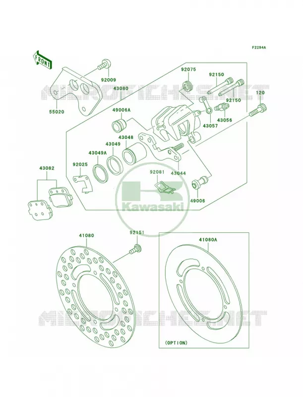 Rear BrakeA4A5 Kawasaki MOTOS 85 2002 KX85  KX85-A2