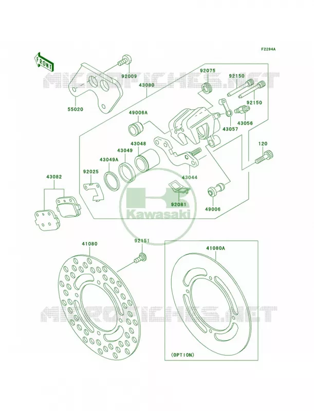 Rear BrakeD4D5 Kawasaki MOTOS 100 2001 KX100  KX100-D1