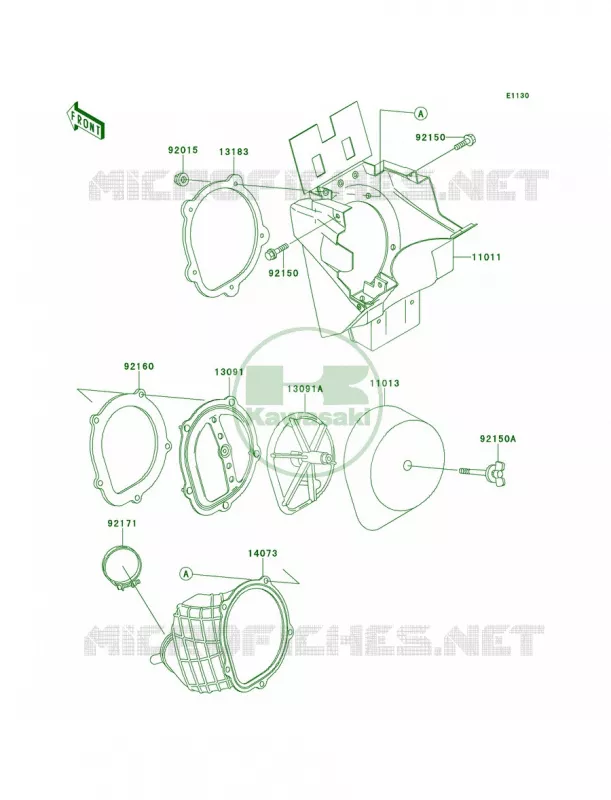 Air Cleaner Kawasaki MOTOS 250 2001 KX250  KX250-L3