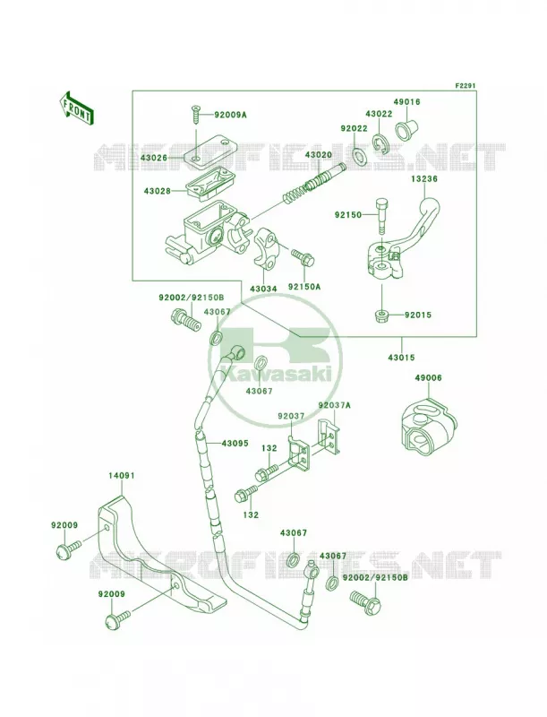 Front Master Cylinder Kawasaki MOTOS 250 2001 KX250  KX250-L3
