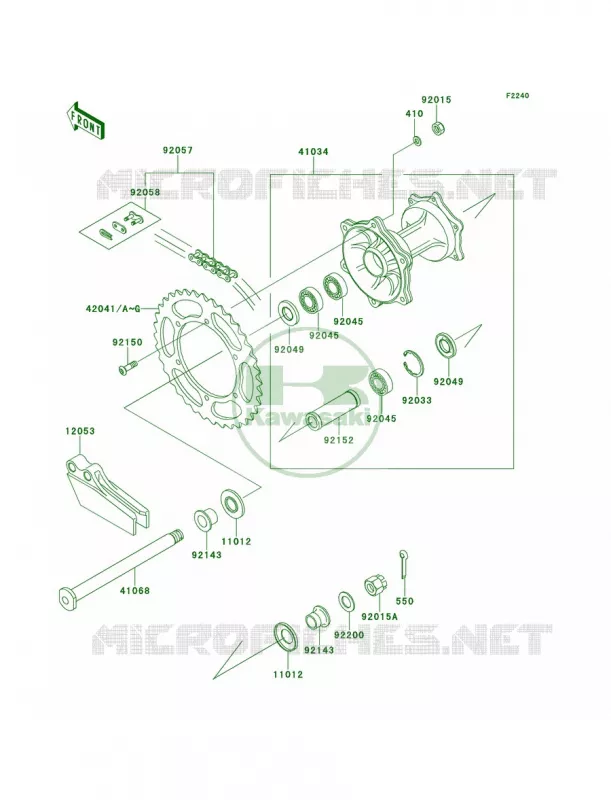 Rear Hub Kawasaki MOTOS 250 2001 KX250  KX250-L3