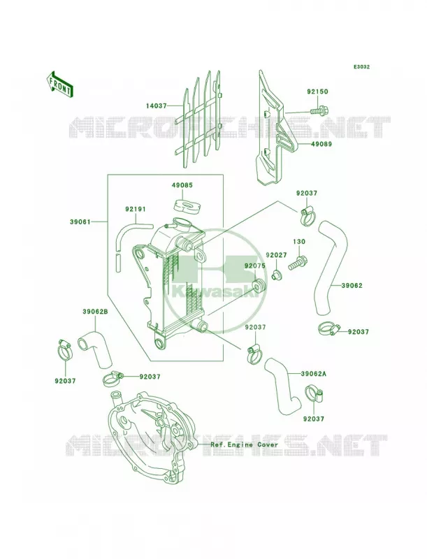 Radiator Kawasaki MOTOS 60 2001 KX60  KX60-B17