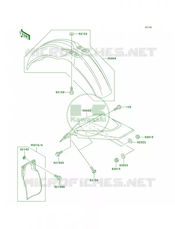 Fenders Kawasaki MOTOS 65 2001 KX65  KX65-A2