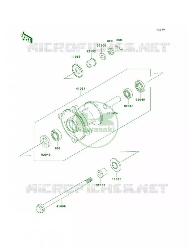 Front Hub Kawasaki MOTOS 65 2001 KX65  KX65-A2