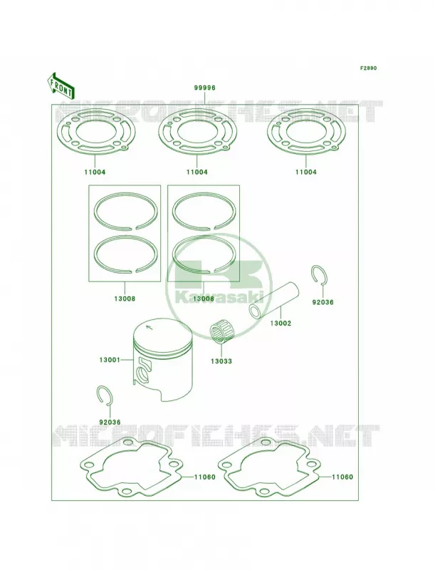 Optional PartsTop End Kit Kawasaki MOTOS 65 2001 KX65  KX65-A2