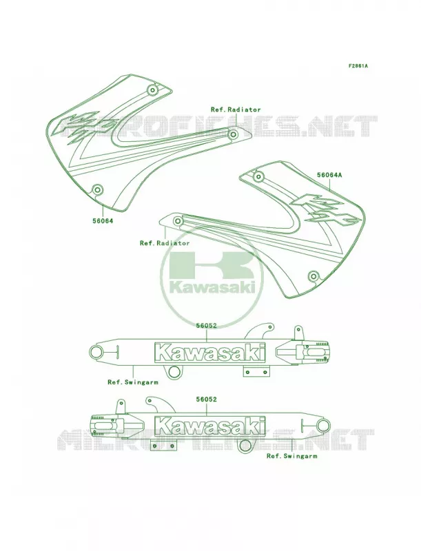 DecalsA2 Kawasaki MOTOS 85 2001 KX85  KX85-A1