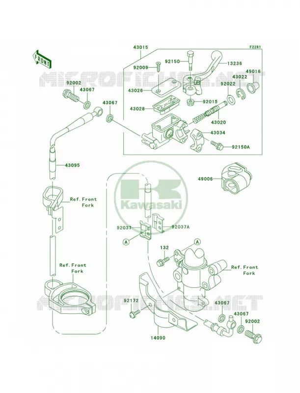 Front Master Cylinder Kawasaki MOTOS 85 2001 KX85  KX85-A1
