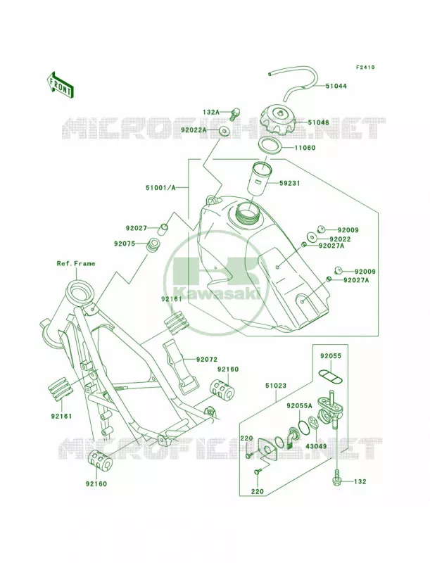 Fuel Tank Kawasaki MOTOS 85 2001 KX85  KX85-A1