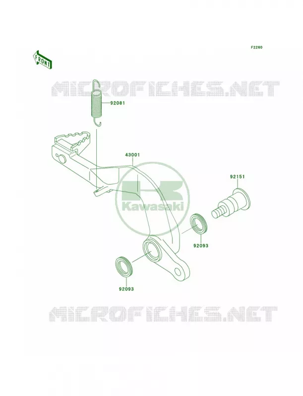 Brake Pedal Kawasaki MOTOS 100 2000 KX100  KX100-C3