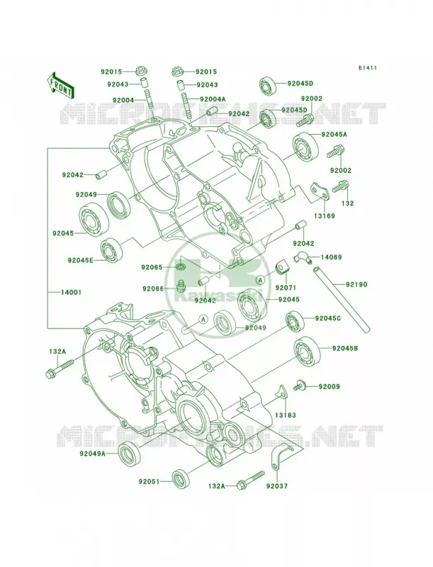 Crankcase Kawasaki MOTOS 100 2000 KX100  KX100-C3