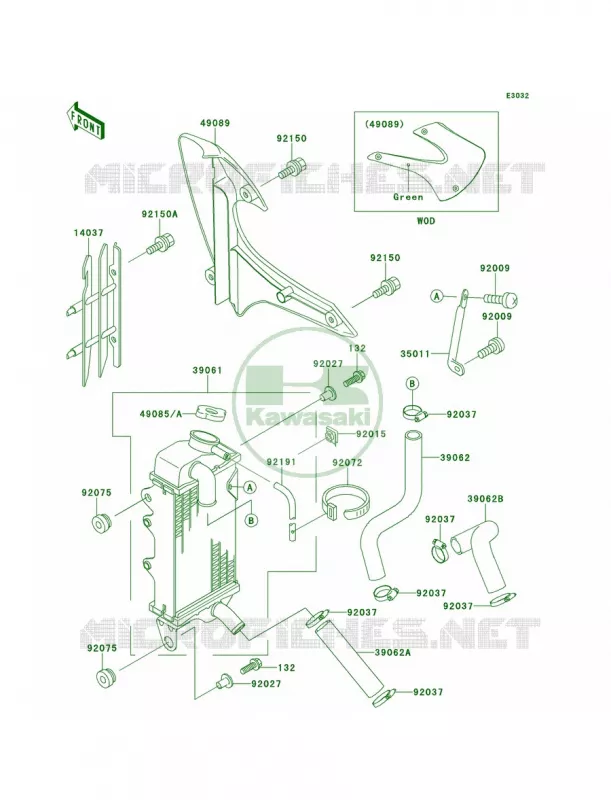 Radiator Kawasaki MOTOS 100 2000 KX100  KX100-C3