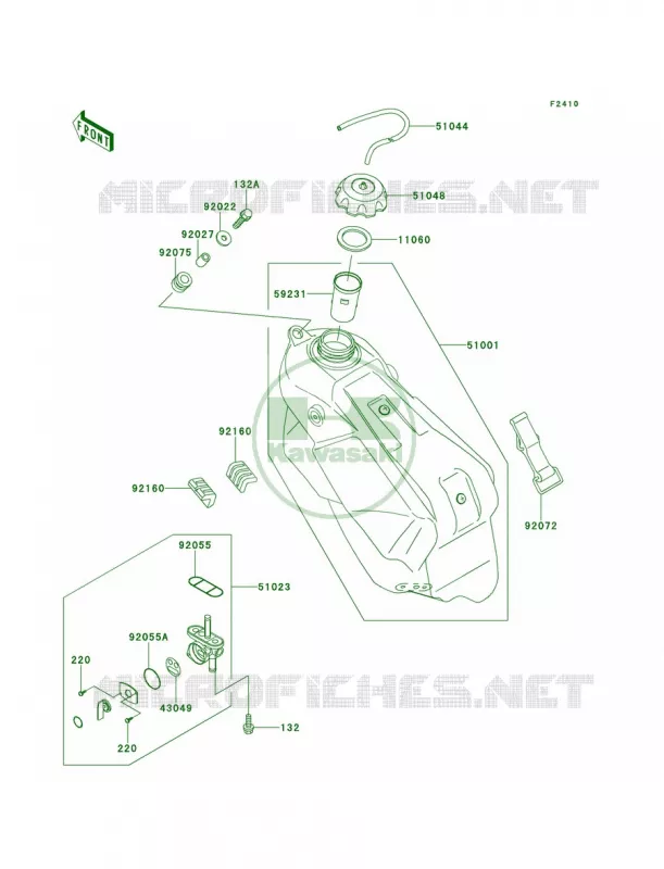 Fuel Tank Kawasaki MOTOS 125 2000 KX125  KX125-L2
