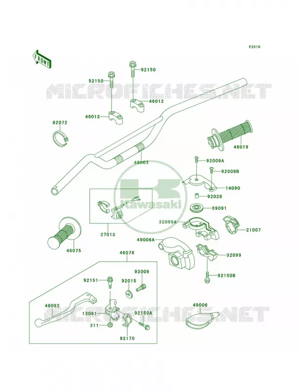 Handlebar Kawasaki MOTOS 125 2000 KX125  KX125-L2