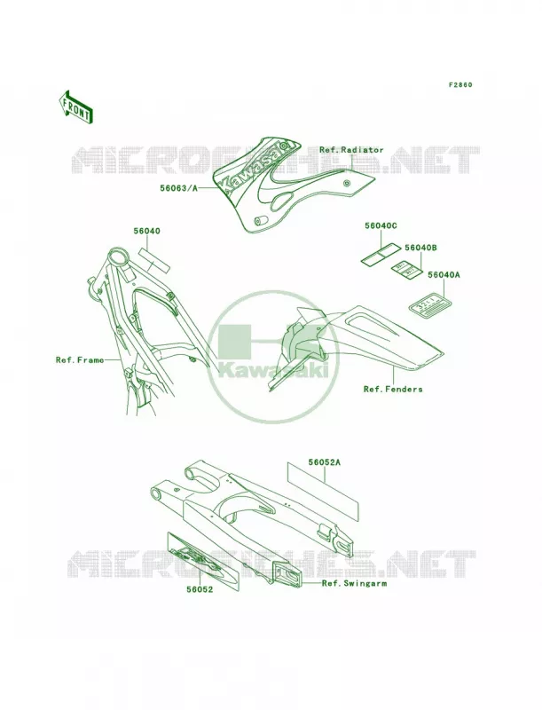 Labels Kawasaki MOTOS 125 2000 KX125  KX125-L2