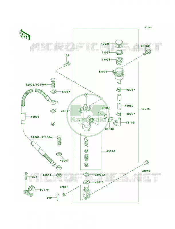 Rear Master Cylinder Kawasaki MOTOS 125 2000 KX125  KX125-L2