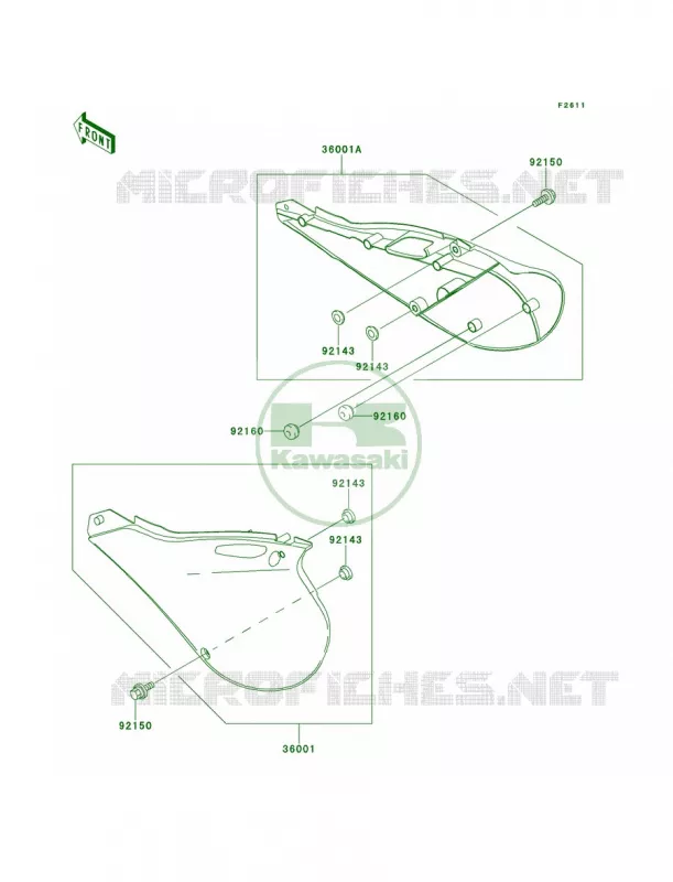 Side Covers Kawasaki MOTOS 125 2000 KX125  KX125-L2