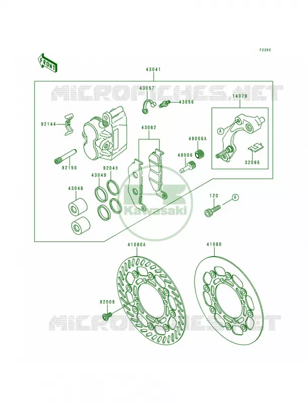 Front Brake Kawasaki MOTOS 250 2000 KX250  KX250-L2