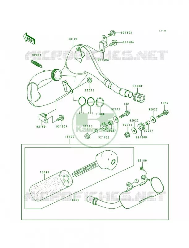 Mufflers Kawasaki MOTOS 250 2000 KX250  KX250-L2