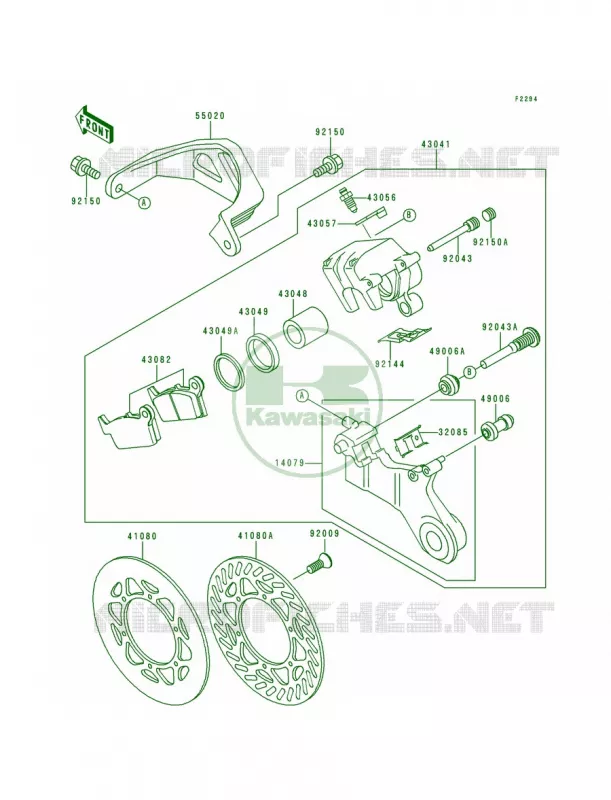 Rear Brake Kawasaki MOTOS 250 2000 KX250  KX250-L2
